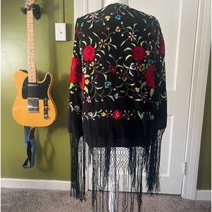 Embroidered Silk Shawl